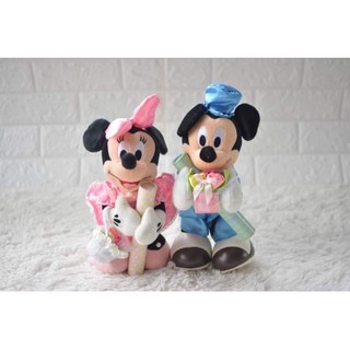 { มือสอง } ตุ๊กตาคู่แต่งงานมิกกี้-มินนี่เม้าส์ Mickey-Minnie Mouse จากญี่ปุ่น