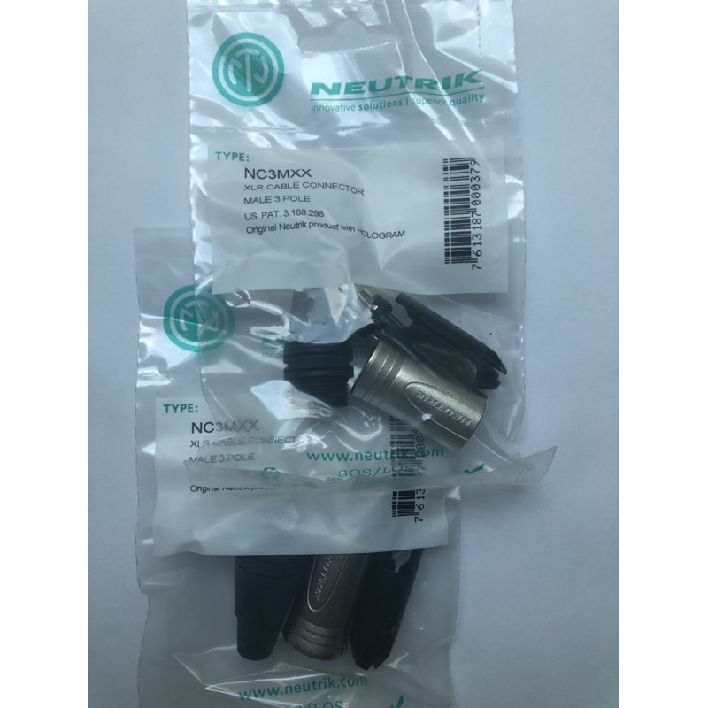 หัว XLR Neutrik หัวออดิโอ สายเสียง Neutrik  XLR 3 Pin Male Cable รุ่น NC-3MXX ของแท้ ขั้วไมค์ ขั้วแคนนอน Canon นิวทริค
