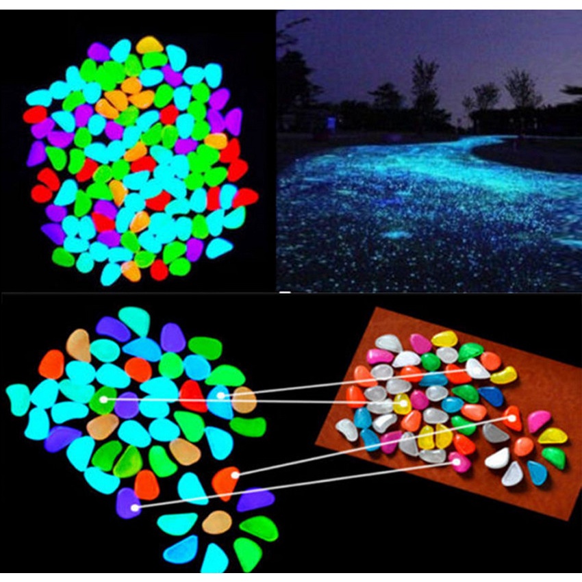 10/20/40pcs ถังปลาตกแต่ง Aquarium เครื่องประดับหินเรืองแสง Dark Luminous Pebbles หินสําหรับ Garden เครื่องประดับ