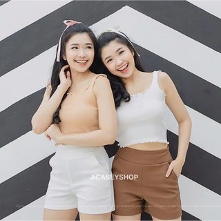 Acasey กางเกงขาสั้นผู้หญิง เอวสูงกำลังดี รุ่น Bear Bear ขอบ3ซีซา