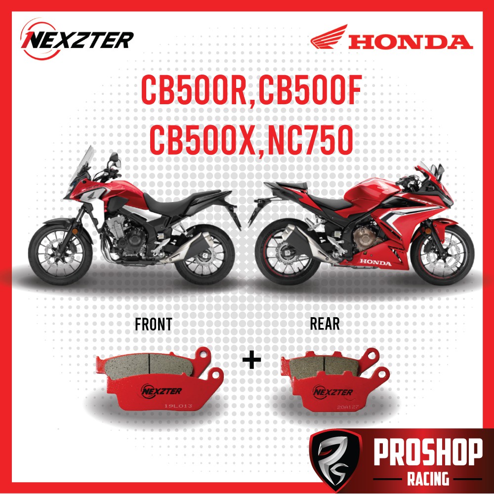 ผ้าเบรค Nexzter สำหรับ  CBR300 CB500R CBR500R CB500F CB500X NC750