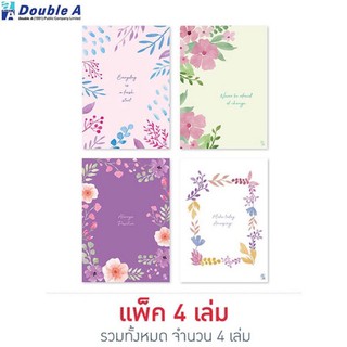 สมุดมุงหลังคาปกพลาสติก Blooming ขนาด A4 เนื้อในเป็น Planner และแบบมีเส้น กระดาษ 80 แกรม 40 แผ่น/แพ็ค4เล่ม