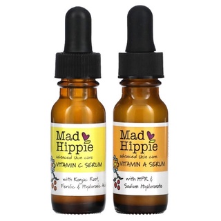 Mad Hippie, Day &amp; Night Dual Pack, Vitamin C &amp; Vitamin A Serum, 2 Bottles, 15 ml Each