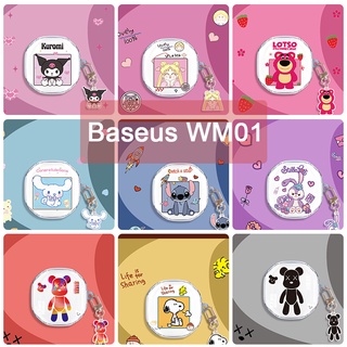 Baseus WM01 ฝาครอบป้องกันการ์ตูนน่ารักซิลิโคนครอบหูฟังป้องกันการตกกระแทกเข็มขัดกันกระแทกพวงกุญแจ