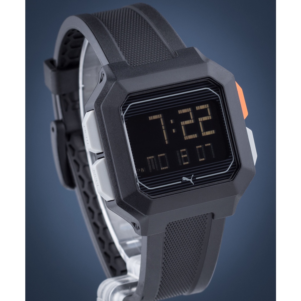 (ผ่อน0%)10เดือน (รับประกันของแท้) นาฬิกา Puma REMIX P5020 SILICONE BLACK DIGITAL CHRONO DUAL TIME ใส