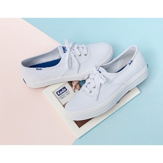 (ส่งฟรี)keds TRIPLE SEASONAL SOLIDS WHITE WF49946