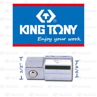 KINGTONY  ข้อเพิ่มสีขาว 3/8" ( 3 หุน ) เป็น 1/2" ( 4 หุน ) [ 3/8" DR. Adapter 3/8"F x 1/4"M ]