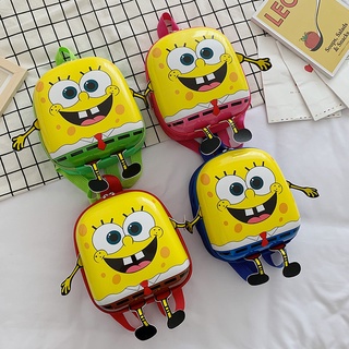 กระเป๋าเป้สะพายหลัง แบบแข็ง ลายการ์ตูน Spongebob สําหรับเด็กอนุบาล อายุ 1-3 ปี