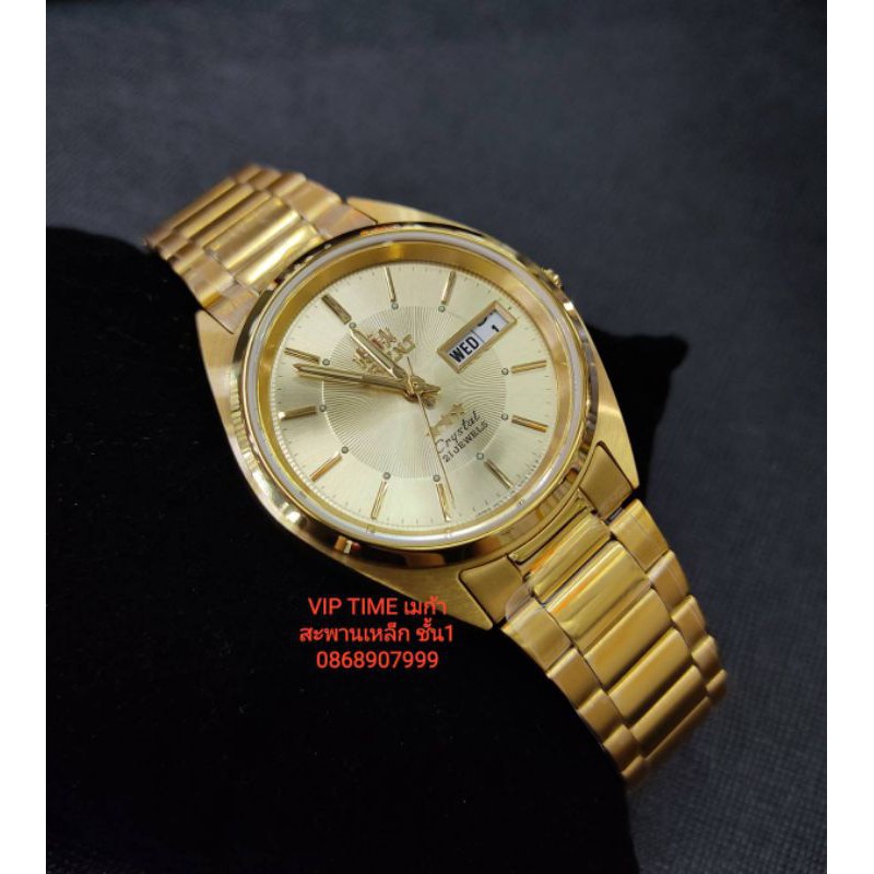 นาฬิกาผู้ชาย เรือนทอง Orient Three Star Automatic รุ่น AB00004C หน้าทอง
