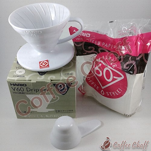 แพ็คเกจ V60 HARIO PAPER FILTER HARIO VCF - 01-100 W HARIO COFFEE FILTER COFFEE SPOON
