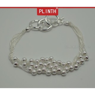 PLINTH สร้อยข้อมือเงินแท้ 925 เม็ดองุ่นแสงหกเม็ด1047