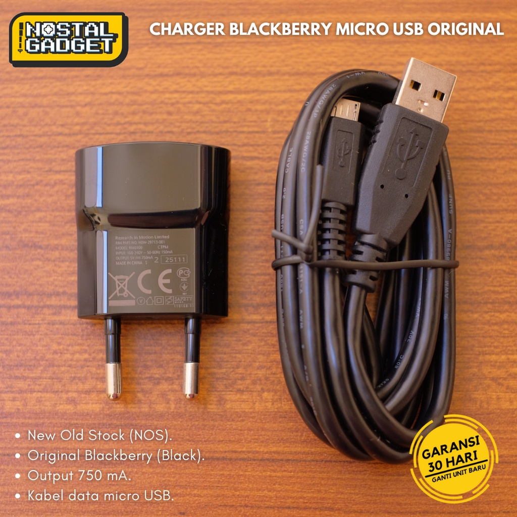 เครื่องชาร์จ Blackberry Micro USB ของแท้ BB 9900 Q5 Q10 Q20 Z10
