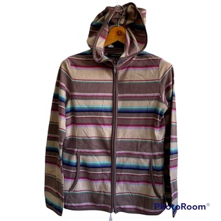 fleece hoodie used WOMEN s.L แจ็คเก็ต ไมโครฟลีซมีซิปแขนยาว uniqlo jacketทรงสลิม