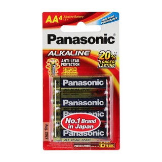 ถ่านอัลคาไลน์ AA PANASONIC LR6T/4B ALKALINE BATTERY AA PANASONIC LR6T/4B