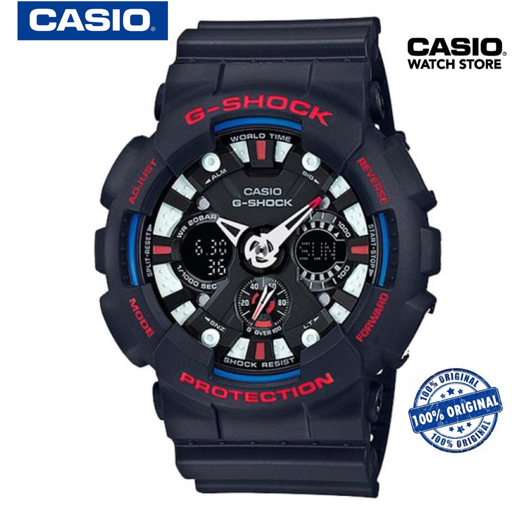 Casio G-SHOCK นาฬิกาข้อมือผู้ชาย สายเรซิ่น รุ่น GA-120TR-1A สีดำ（ของแท้100%)