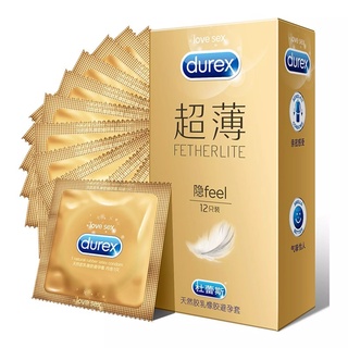 ถุงยางอนามัยfeel FETHERLITEบางเฉียบที่ซ่อนอยู่ feel  ขนาด 52 มม.(12ชิ้น/กล่อง)