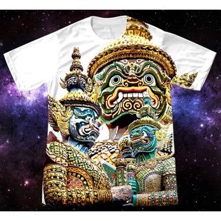 (ส่งฟรี)เสื้อยืด เสื้อลายไทย เสื้อลายยักษ์ หนุมาน รามเกียรติ์ ราคาถูก