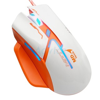 USB Optical Mouse MD-TECH (KM-02, Gaming) White/Orange