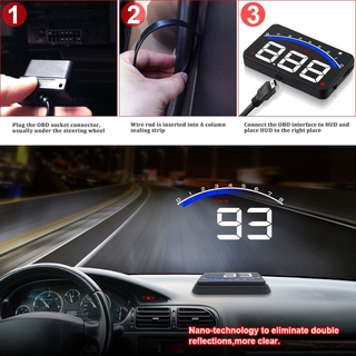 ใหม่ M6 Hud Obd2 หน้าจอแสดงผลระบบเตือนความเร็วรถยนต์