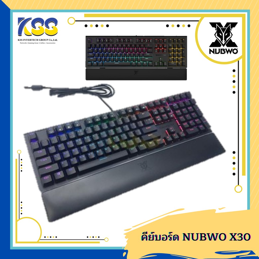 คีย์บอร์ดเกมมิ่ง มีไฟ NUBWO X30 TERMINATOR RGB Mechanical Gaming Keyboard**Black**