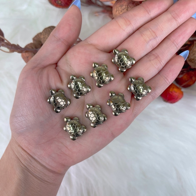 [SG] Pyrite Crystal Mini Turtle Carved (Hicrystalsg)