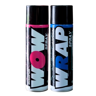 LUBE71 LUBE71 ชุดสเปรย์ล้างและหล่อลื่นโซ่รถมอเตอร์ไซค์ WRAP&amp;WOW