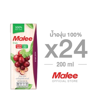 [ยกลัง! 24 กล่อง] Malee น้ำองุ่น 100%  ตรามาลี ขนาด 200 มล.