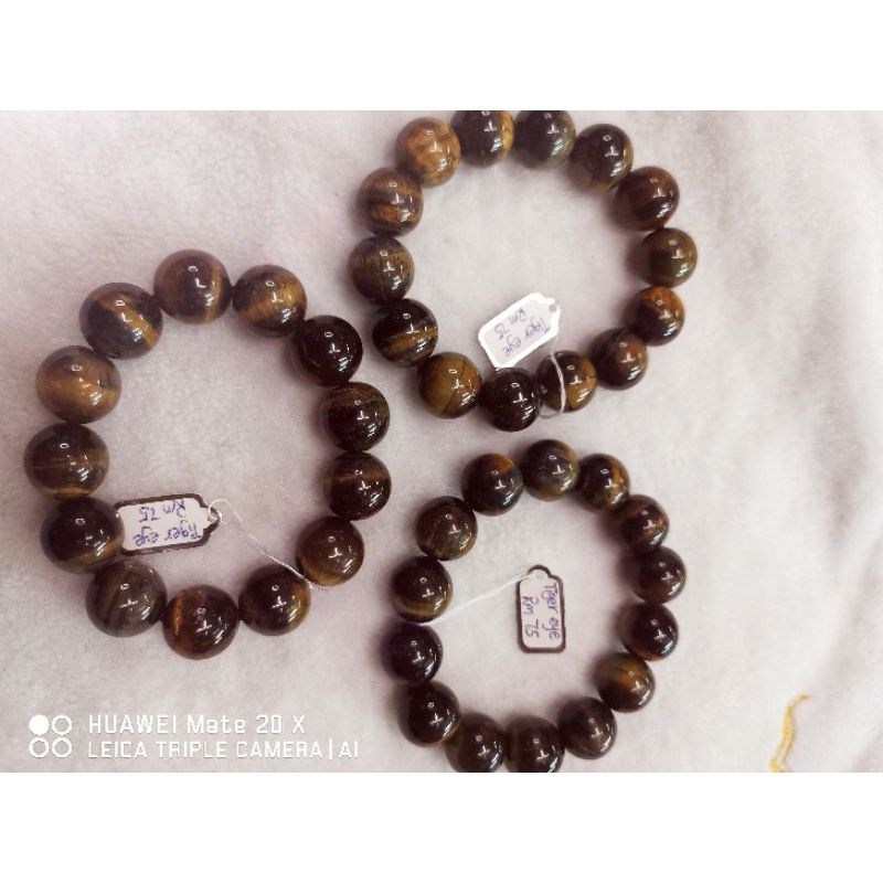 BLACK TIGER EYE KING SIZE STONE BRACELET