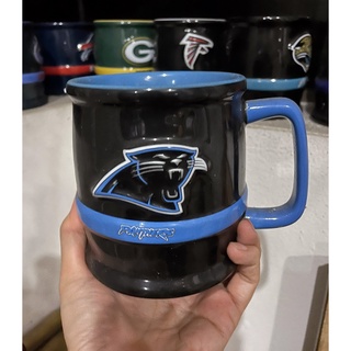 Pladao Collectible NFL Carolina Panthers แก้วกาแฟ มัค เซรามิค ลายนูน ทีมอเมริกันฟุตบอล แคโรไลน่า แพนเธอส์ 16oz. /500ml.