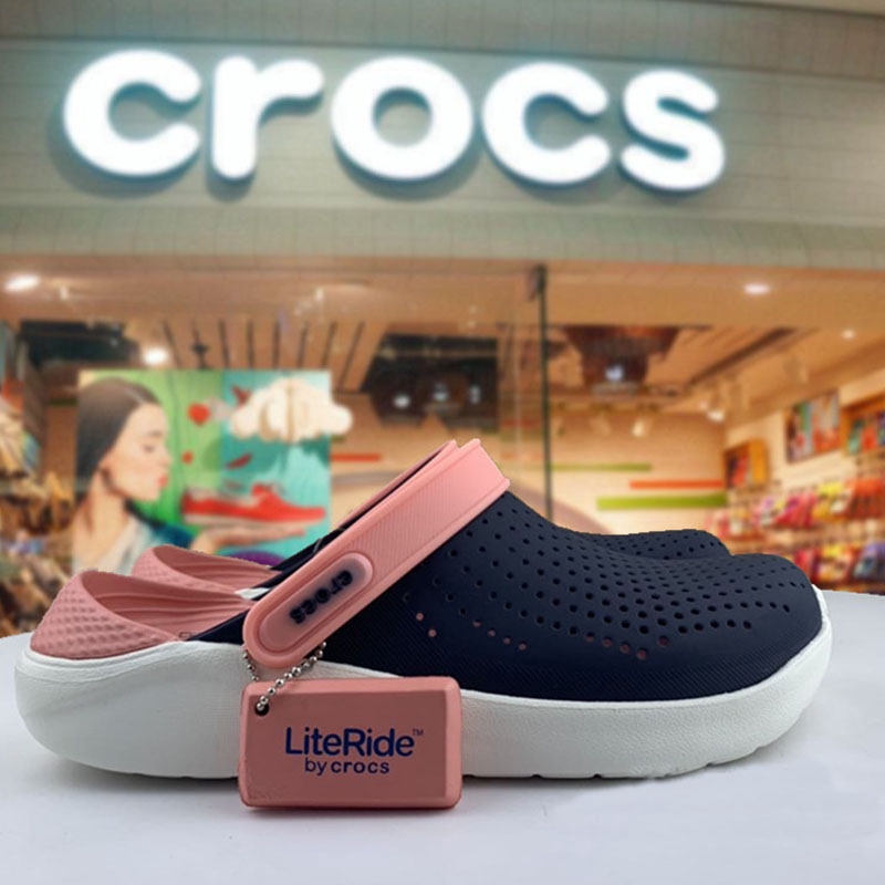 ลดเยอะ!! แท้100% CROCS LiteRide Clog หิ้วนอกOutlet ถูกกว่าshop（blue&pink）