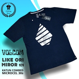 เสื้อยืด ผ้าฝ้าย พิมพ์ลาย Volcom Baju Kaos Kaos Kaos 30s Miror 1:1 สําหรับผู้ชาย