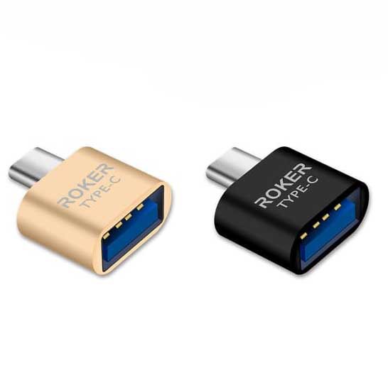 OTG Roker TRANSPORTER RK-TG1 Type-C ถึง USB 2.0 A - อะแดปเตอร์โลหะ OEM ข้อมูลการชาร์จ Android USB