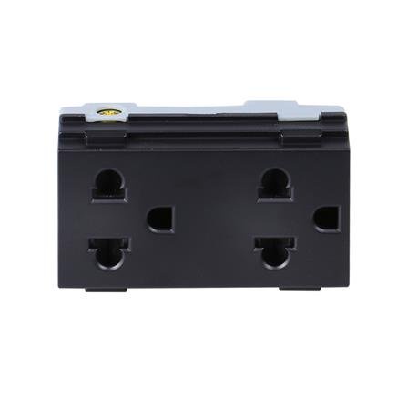 ปลั๊กและสวิตช์ไฟฟ้า เต้ารับคู่ 3 ขากลมแบน HACO TJ W8416V2-SBL ใช้สำหรับเชื่อมต่อกับอุปกรณ์เพื่อจ่ายก