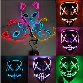 [cxGUYU] หน้ากากคอสเพลย์ มีไฟ LED สําหรับปาร์ตี้ฮาโลวีน PRTA