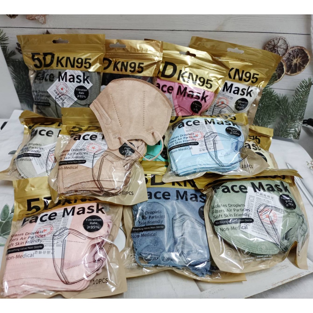 📮พร้อมส่งจากไทย📦น้ากากอนามัย5D KN95 Mask เกาหลีหนานุ่ม 5 ชั้น ทรงสวย กระชับใบหน้า แพ็ค10 ชิ้น