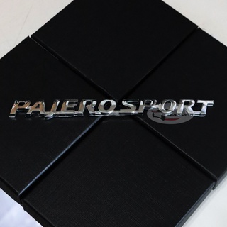 โลโก้ PAJERO SPORT ตัวนูน สีโครเมี่ยม ขนาด 1.5 x 18.5 cm. ใช้ติดท้ายรถ มิตซูบิชิ ปาเจโร่ MITSUBISHI PAJERO SPORT