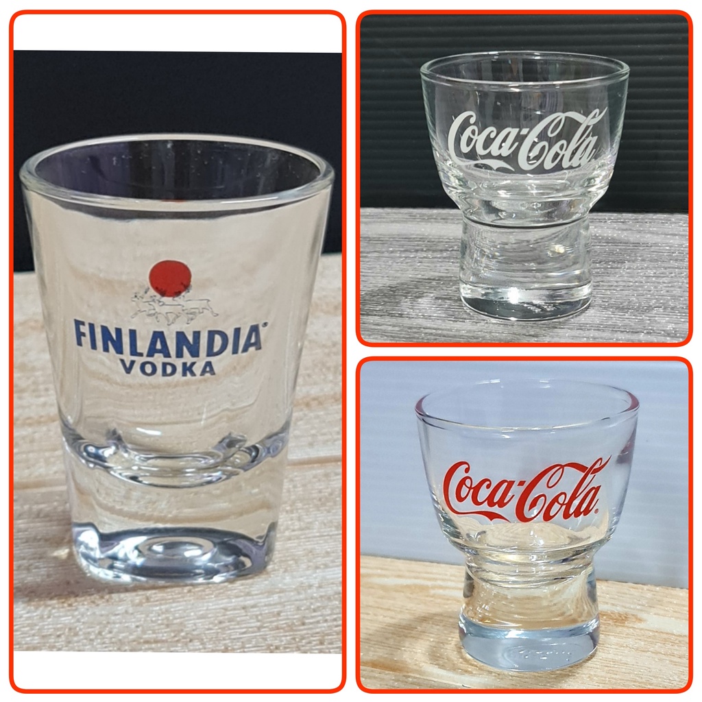 แก้ว SHOT FINLANDIA /COCA COLA  แท้ 💯 %