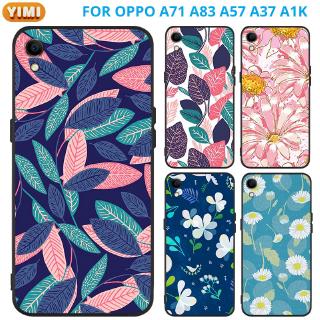 เคส OPPO A17 A77s A76 A96 A57 A77 A95 A74 A15S A15 A16 A16K A53 A33 2020 มือถือสำหรับเคสโทรศัพท์มือถือลายใบไม้สําหรับ