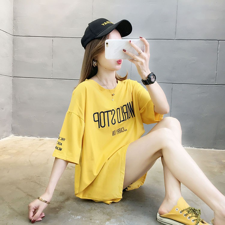 LGfashion เสื้อยืดคอกลมปักข้อความ สไตล์คลาสสิคเรียบง่ายใส่ได้ทุกวัน มีไซส์ใหญ่ด้วยนะคะ จัดเต็ม 6 สี