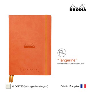 Rhodia Goalbook (A5) Dotted Soft Cover (Tangerine) - สมุดโน๊ตปกอ่อน Rhodia ขนาด A5 ลายจุด สีแสด