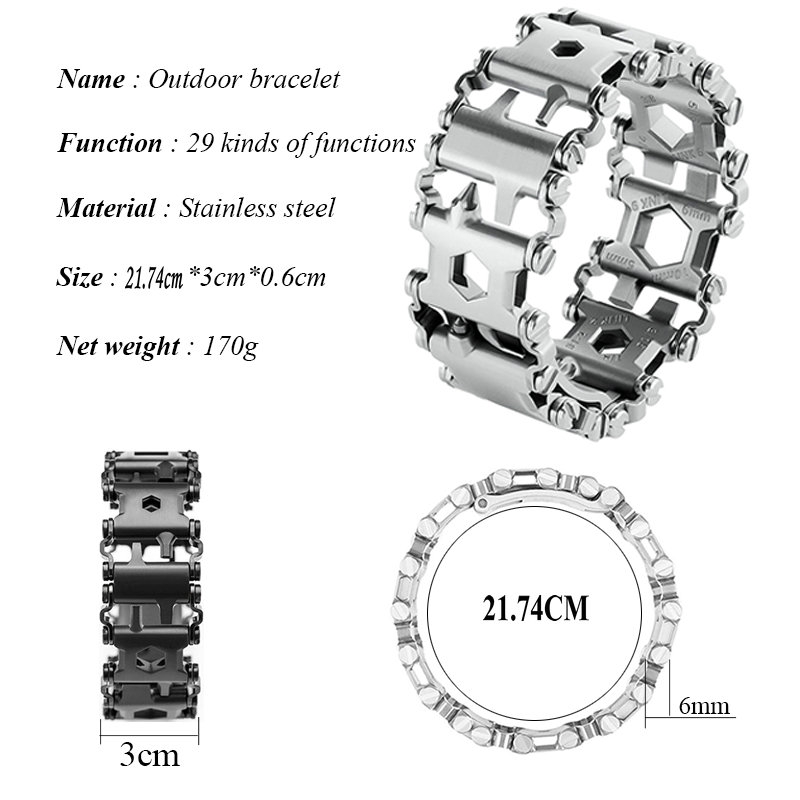 (สินค้าพร้อมส่ง) Leatherman TREAD เครื่องมือสร้อยข้อมือ สเตนเลส 29 In 1 มัลติฟังก์ชั่น เครื่องมือสร้อยข้อมือ