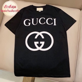 A76V    บางเบา  Gucci เสื้อยืดลำลองใหม่,ผ้าฝ้ายคอกลมแขนสั้นเข้าได้กับทุกชุดทรงหลวมสำหรับผู้ชายและผู้หญิง   หน้า     Mc