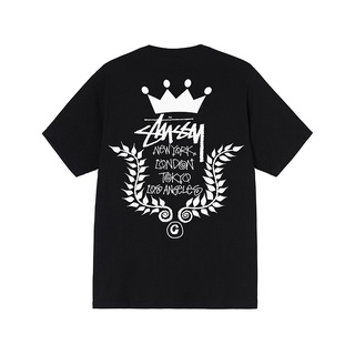 เสื้อยืดพิมพ์ลายแฟชั่น เสื้อยืด ลาย STUSSY CROWN WREATH