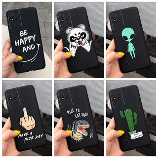 เคสโทรศัพท์มือถือ ซิลิโคนนุ่ม ลายเอเลี่ยน แพนด้า สีดํา แฟชั่น สําหรับ Realme Narzo 50i Narzo 50a Narzo 50a Prime 4G 2021 Narzo50i 50 A 50a Prime