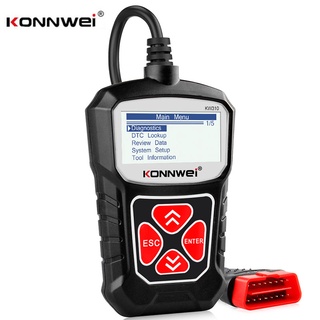 Konnwei Obdii เครื่องสแกนเนอร์ KW310 วินิจฉัยเครื่องยนต์ 12V หลายภาษา