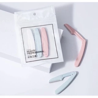 เซ็ทมีดโกนกันคิ้ว 3 ชิ้น 3 สีพร้อมกล่องเก็บ