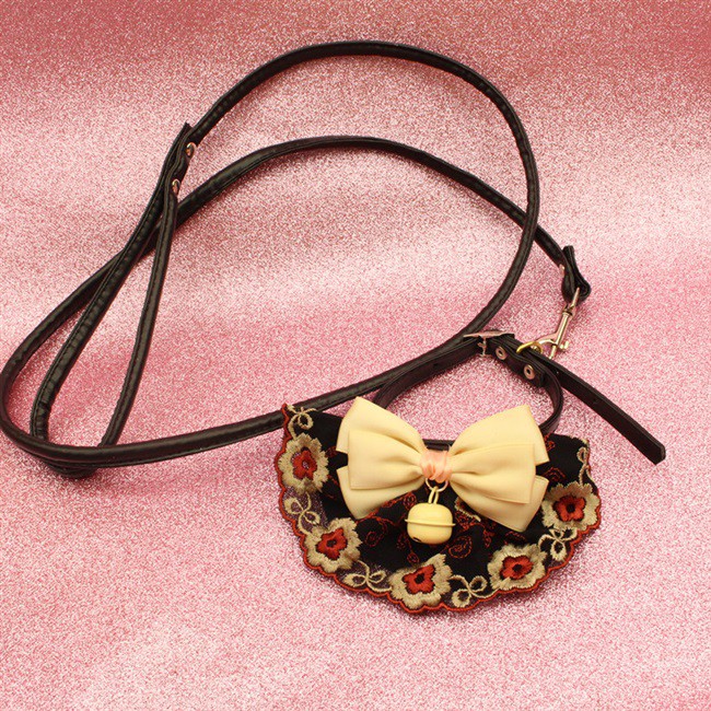 ☃Lace Satsuma Leash Handmade Collar Walk Dog Bow Tie Super Fairy