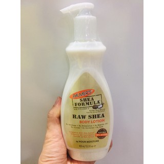 PALMERS RAW SHEA BODY LOTION 400 ML - ปาล์มเมอร์ รอ เชียร์ บอดี้ โลชั่น รูปจริงไม่มีตกแต่ง