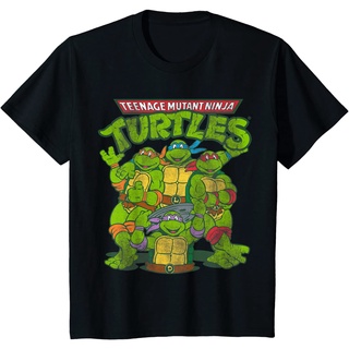 เสื้อยืดผ้าฝ้ายพรีเมี่ยม เสื้อยืด พิมพ์ลายกลุ่ม TMNT