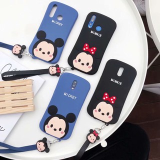 Cartoon Minnie Mickey Vivo Y72 5G Y31 2021 Y20 Y12S Y12A V23 5G V20Pro V15 S1 Pro Y81 V11 V9 V5S V5 เคสมือถือ ดิสนีย์ Soft TPU Case Hand Strap เคสโทรศัพท์